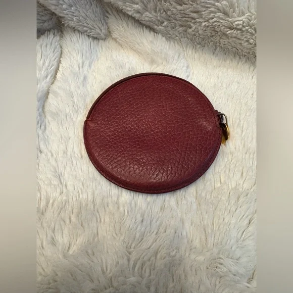 Vintage Cartier Bordeaux Leather Coin Pouch | 90s Must de Cartier Zip Wallet - Picture 2 of 9